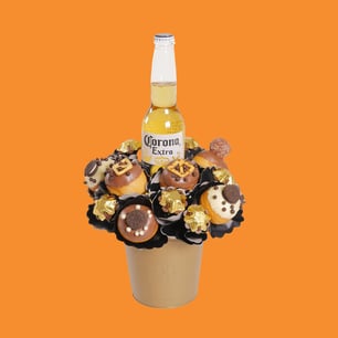 Edible-Blooms-Donut-and-Corona-Bouquet
