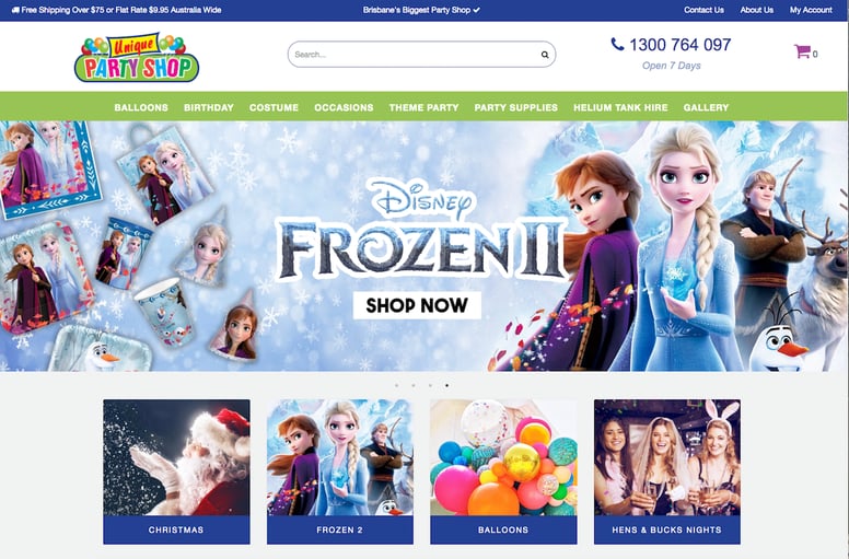Unique-Party-Shop-Homepage