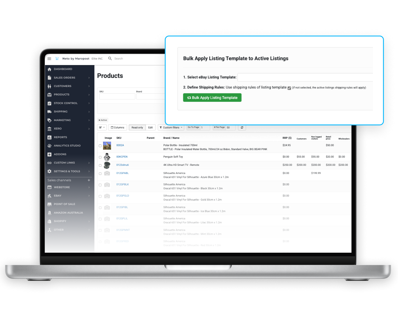 Neto B2B Customer Portal Interface with Custom Pricing